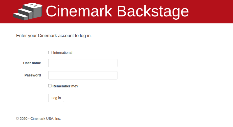 Cinemark Backstage Login