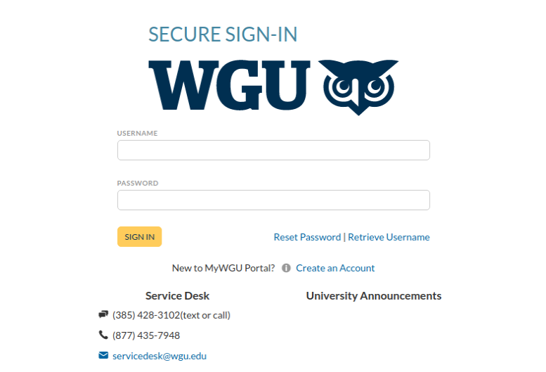 WGU Login