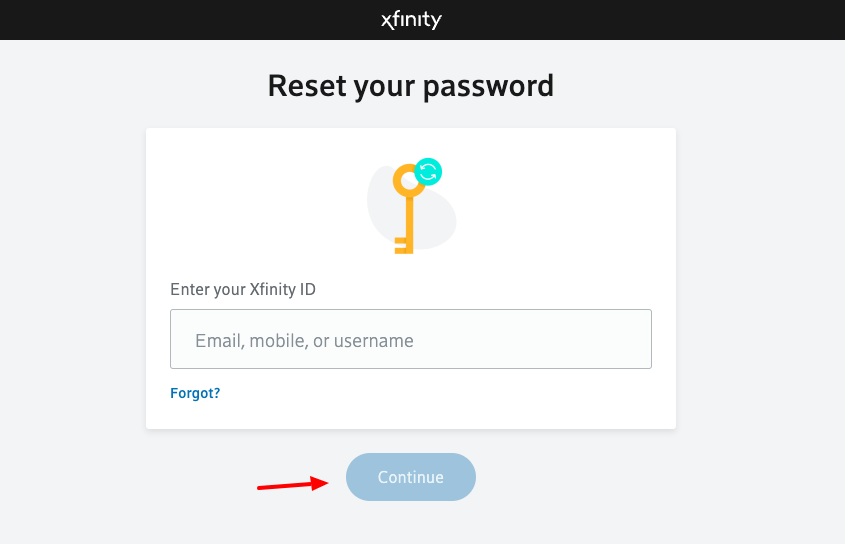 xfinity reset password